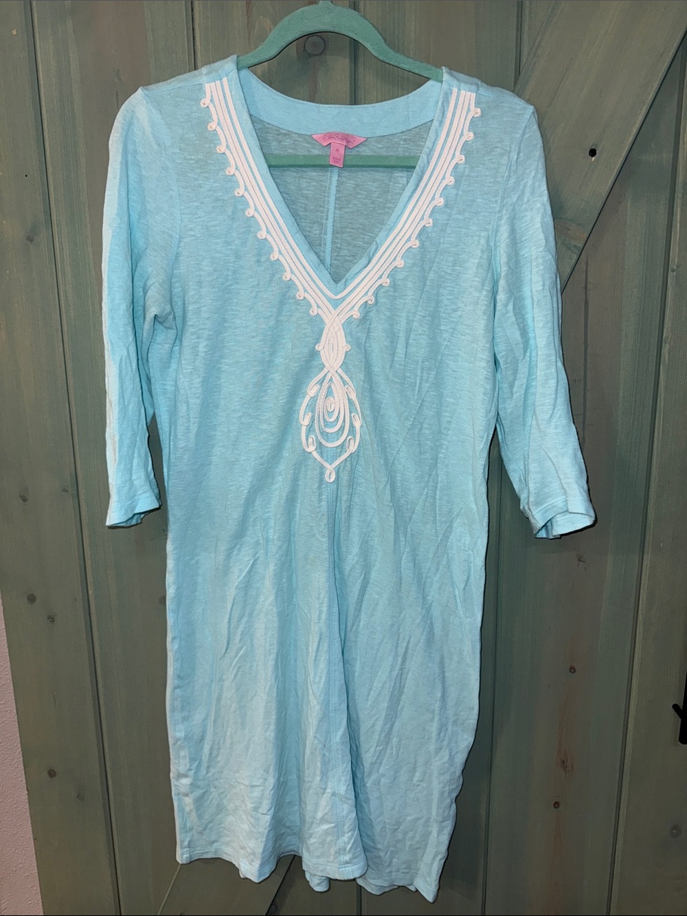 Lilly Pulitzer blue 3/4 length sleeve tee dress size M EUC